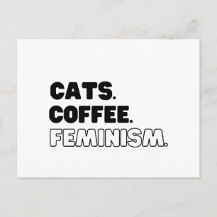 Cartes Pour Fêtes Annuelles Féminisme Café Chats