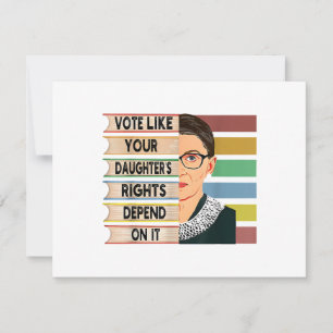Cartes Pour Fêtes Annuelles Feministe Ruth Bader Ginsburg RBG Citation Girl Wi
