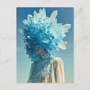 Cartes Pour Fêtes Annuelles Femme au Masque de Cristal Orné de Cristaux Minéra