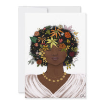 Femme avec un afro à fleurs