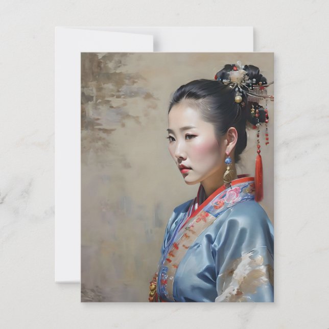 Cartes Pour Fêtes Annuelles Femme chinoise zhuang D (Devant)