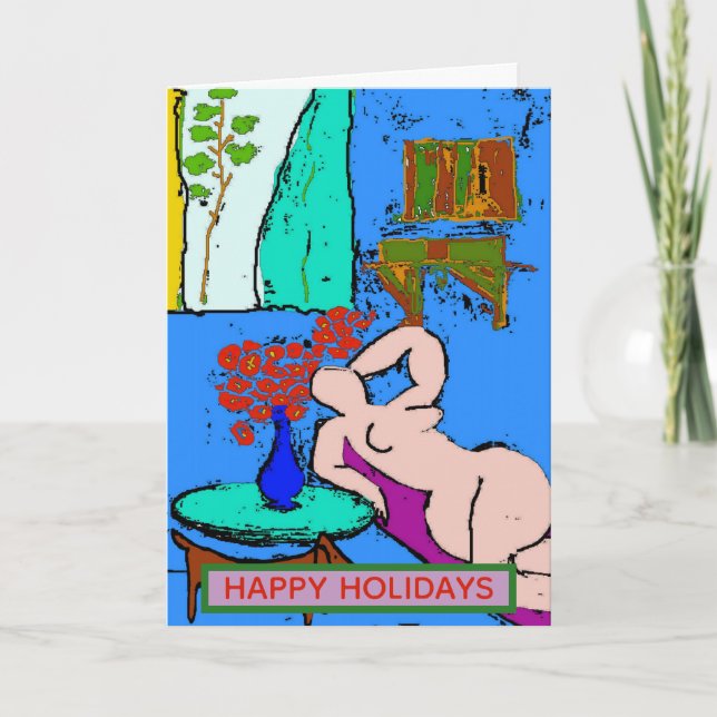 Cartes Pour Fêtes Annuelles Femme comique abstraite (Devant)