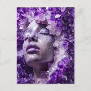 Cartes Pour Fêtes Annuelles Femme de masque de cristal ornée d'améthyste minér