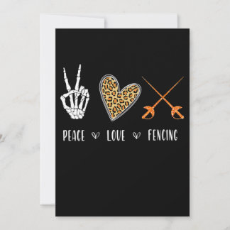 Cartes Pour Fêtes Annuelles Femme Drôle Paix Amour Escrime Vêtements Cadeau Po