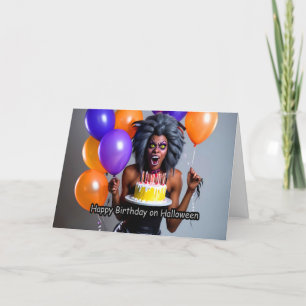 Cartes Pour Fêtes Annuelles Femme Loup-Garou Folle - Anniversaire Halloween