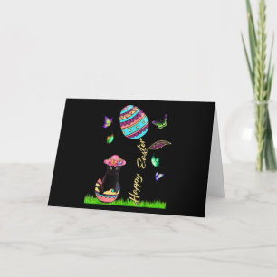 Cartes Pour Fêtes Annuelles Femme œuf de Pâques Chat noir chanceux Lapin amour