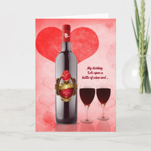 Cartes Pour Fêtes Annuelles Femme pour les amateurs de vin de la Saint Valenti