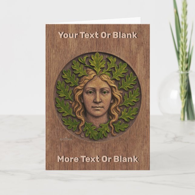 Cartes Pour Fêtes Annuelles Femme verte - Bois (Devant)