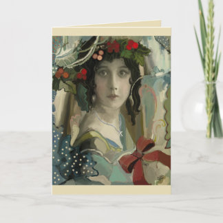 Cartes Pour Fêtes Annuelles Femme victorienne de Noël Vintage Personnaliser
