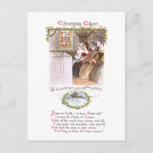 Cartes Pour Fêtes Annuelles Femmes chantant à l'église Vintage Noël