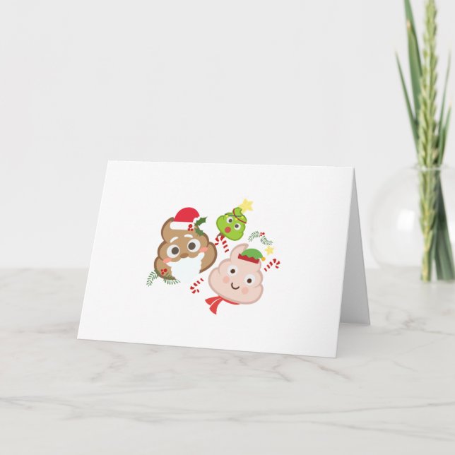 Cartes Pour Fêtes Annuelles Femmes drôles d'hommes d'enfants d'Emoji de (Devant)