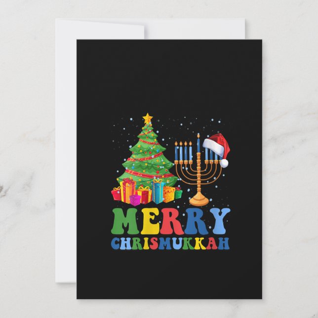 Cartes Pour Fêtes Annuelles Femmes Merry Chrismukkah 2022 Happy Hanoukka Chris (Devant)