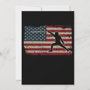 Cartes Pour Fêtes Annuelles Fencer American Flag I Fière Escrime Cadeau