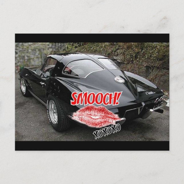 Cartes Pour Fêtes Annuelles Fenêtre de fractionnement noir Valentine Corvette  (Devant)