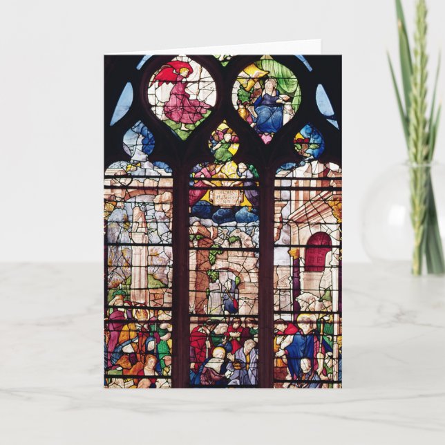 Cartes Pour Fêtes Annuelles Fenêtre dépeignant la nativité (Devant)