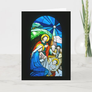 Cartes Pour Fêtes Annuelles Fenêtre en verre tendu de l'église catholique à Na