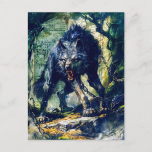 Cartes Pour Fêtes Annuelles Fenrir Wolf enchaîné dans une scène mystique