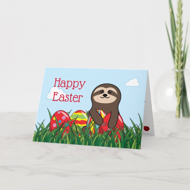 Cartes Pour Fêtes Annuelles Fentes et oeufs de Pâques heureux Pâques (Devant)