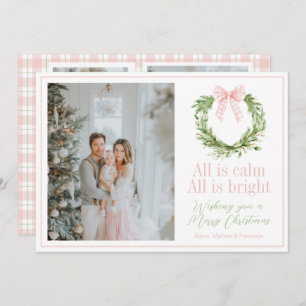 Cartes Pour Fêtes Annuelles Fer de Noël Pink Bow