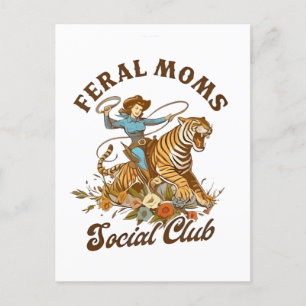 Cartes Pour Fêtes Annuelles Feral Mom Social Club Funny Retro Boho Cowgirl