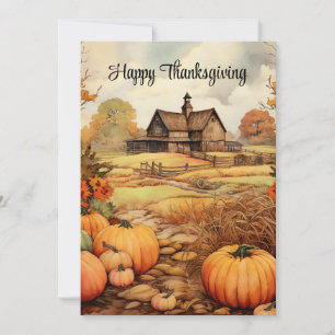 Cartes Pour Fêtes Annuelles Ferme citrouille automne récolte Thanksgiving