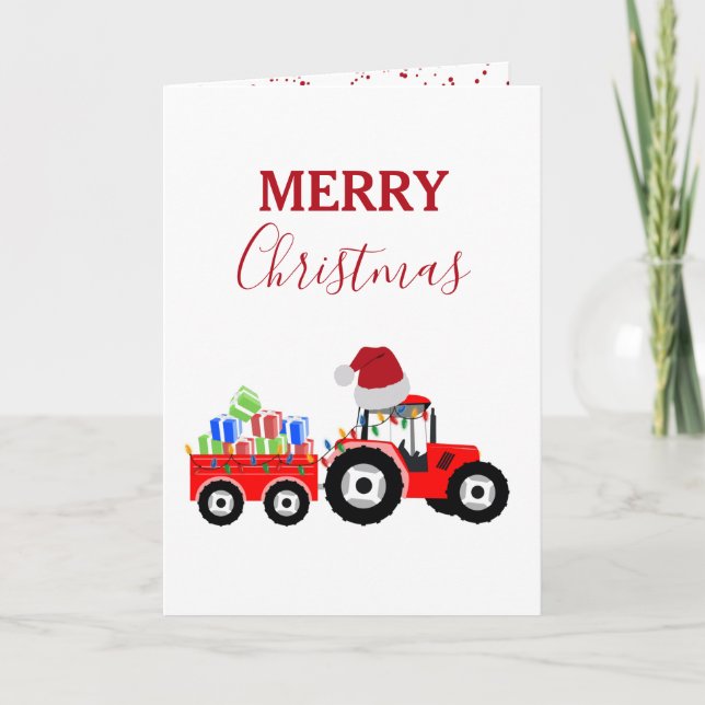 Cartes Pour Fêtes Annuelles Ferme de camions Red Christmas Truck (Devant)