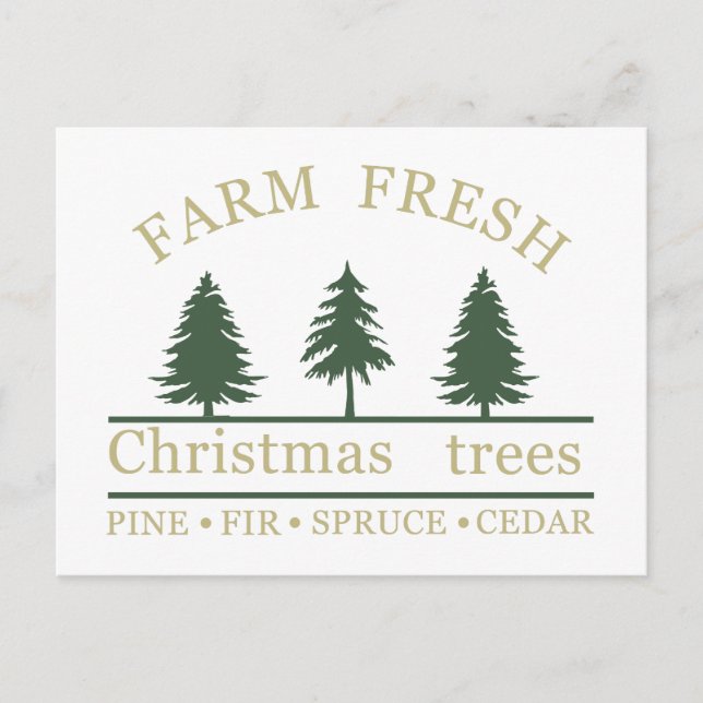 Cartes Pour Fêtes Annuelles Ferme de pins de Noël frais (Devant)