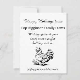 Cartes Pour Fêtes Annuelles Ferme de poulet Vintage rustique