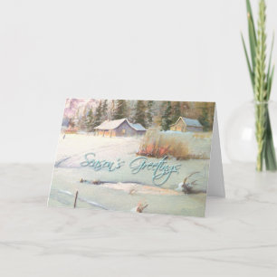 Cartes Pour Fêtes Annuelles FERME D'HIVER & ÉTANG par SHARON SHARPE