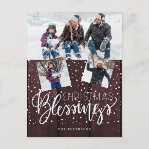 Cartes Pour Fêtes Annuelles Ferme rustique Bénédiction de Noël 3 photos
