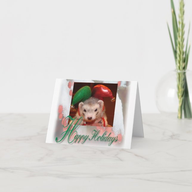 Cartes Pour Fêtes Annuelles Ferret Elf Christmas Card (Devant)