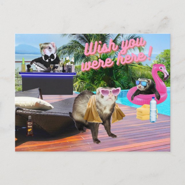 Cartes Pour Fêtes Annuelles Ferret Holiday (Devant)