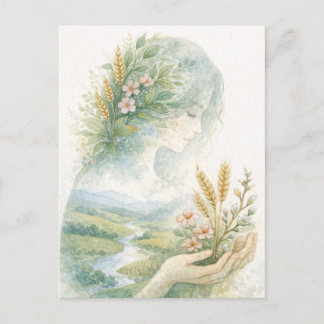 Cartes Pour Fêtes Annuelles Fertility Goddess Day Watercolor Postcard