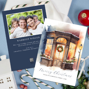 Cartes Pour Fêtes Annuelles Festif aquarelle photo Joyeux Noël