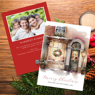 Cartes Pour Fêtes Annuelles Festif aquarelle photo Joyeux Noël