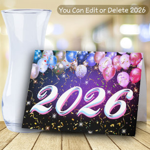 Cartes Pour Fêtes Annuelles Festif Confetti Ballons colorés fête du Nouvel An