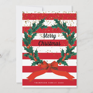Cartes Pour Fêtes Annuelles Festif de Noël Holly Berries Frissons en fils