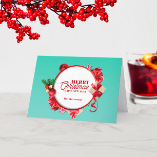Cartes Pour Fêtes Annuelles Festif Élégant Ornements Noël Nouvel An