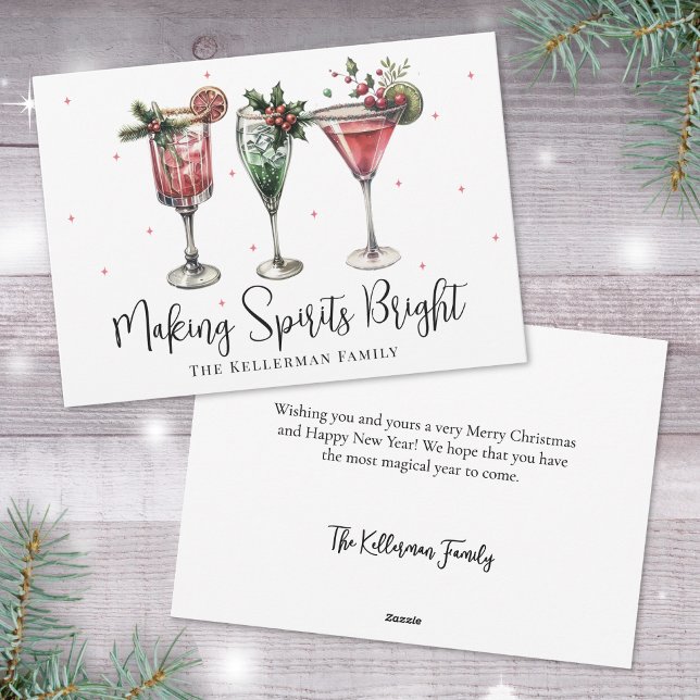 Cartes Pour Fêtes Annuelles Festif Faire des esprits un Noël brillant (Festive Making Spirits Bright Christmas Holiday Card)