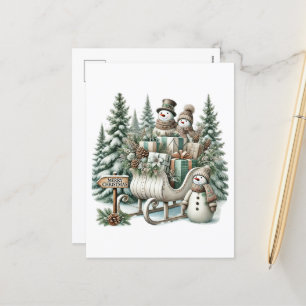 Cartes Pour Fêtes Annuelles Festif Joyeux Noël Pays motoneige motoneige