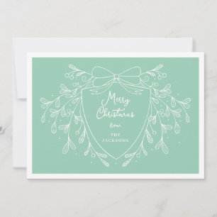 Cartes Pour Fêtes Annuelles Festif ligne de crête de Noël art mistletoe menthe