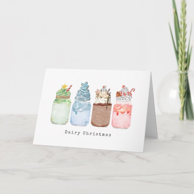 Cartes Pour Fêtes Annuelles Festif Milkshakes Dairy Christmas Card (Devant)