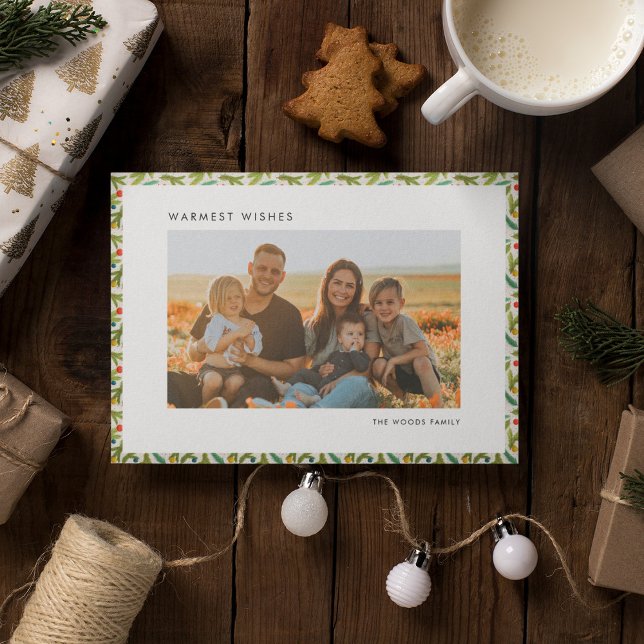 Cartes Pour Fêtes Annuelles Festif moderne Motif de Noël Photo de famille (Créateur téléchargé)