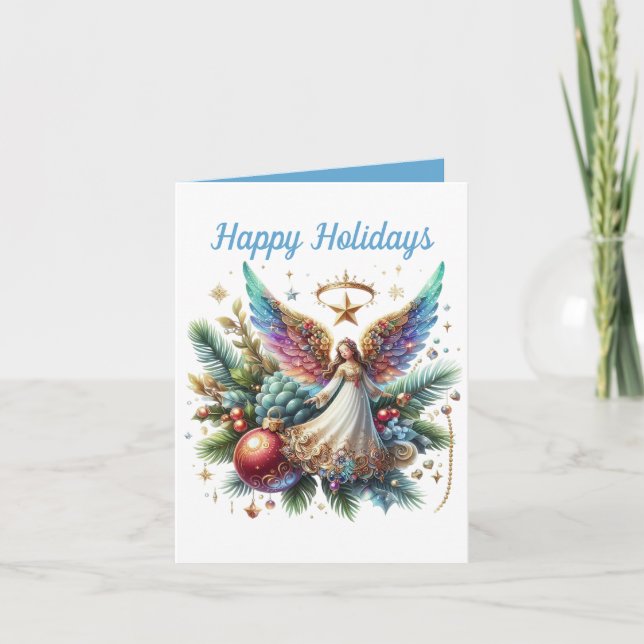 Cartes Pour Fêtes Annuelles Festif Noël Angel ajouter un message (Devant)