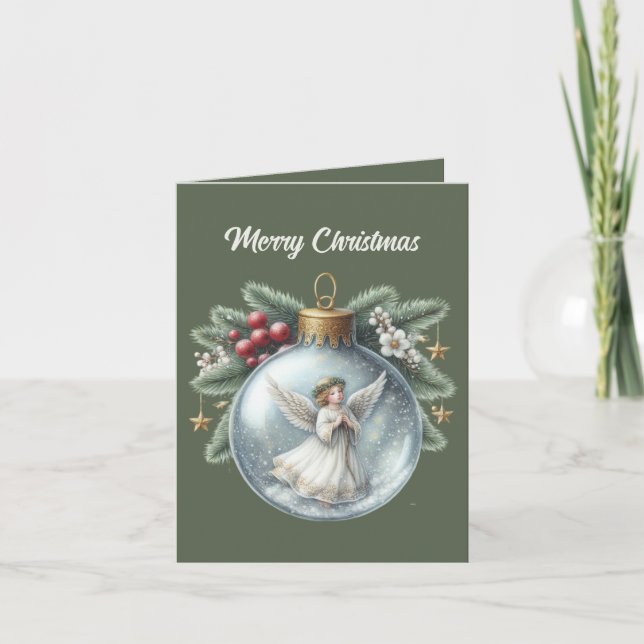 Cartes Pour Fêtes Annuelles Festif Noël Angel ajouter un message (Devant)