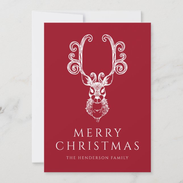 Cartes Pour Fêtes Annuelles Festif Red Deer Joyeux Noël (Devant)