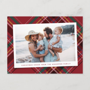 Cartes Pour Fêtes Annuelles Festif rouge Noël plaid une photo