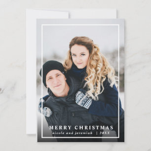 Cartes Pour Fêtes Annuelles Festif Tartan Gris Rouge Joyeux Noël Photo
