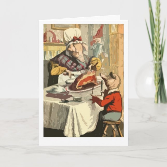 Cartes Pour Fêtes Annuelles Festin de vacances du livre d'enfants (Devant)