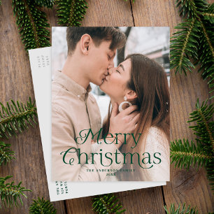 Cartes Pour Fêtes Annuelles Festin Elegance Green Joyeux Noël Photo